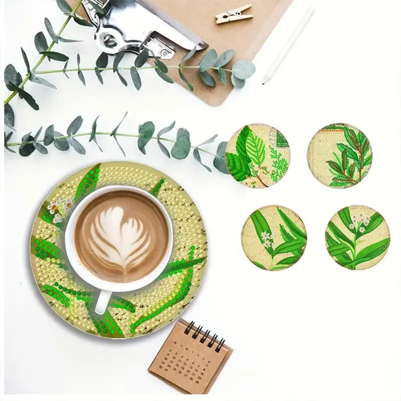 Diamond Painting Untersetzer – Botanische Eleganz