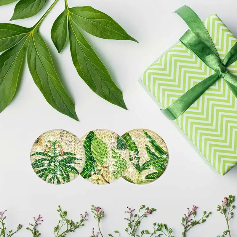 Diamond Painting Untersetzer – Botanische Eleganz