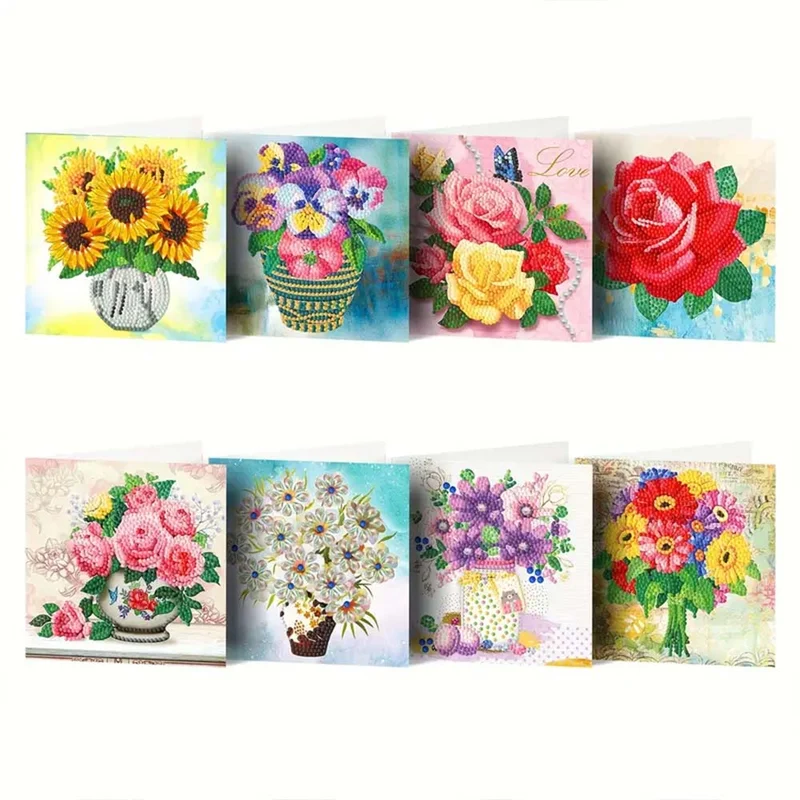 5D Diamond Painting Grußkarten – Zeitlose Blumengrüße