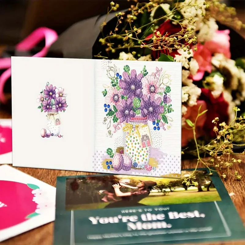 5D Diamond Painting Grußkarten – Zeitlose Blumengrüße