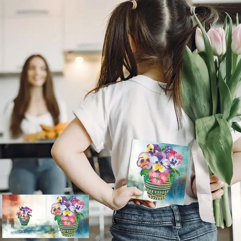 5D Diamond Painting Grußkarten – Zeitlose Blumengrüße
