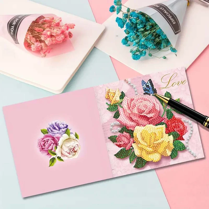 5D Diamond Painting Grußkarten – Zeitlose Blumengrüße