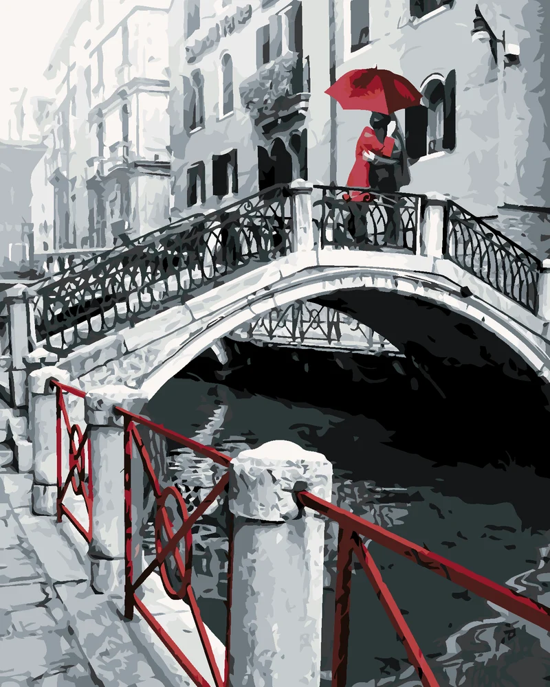 Diamond painting - LIEBENDES PAAR AUF EINER BRÜCKE