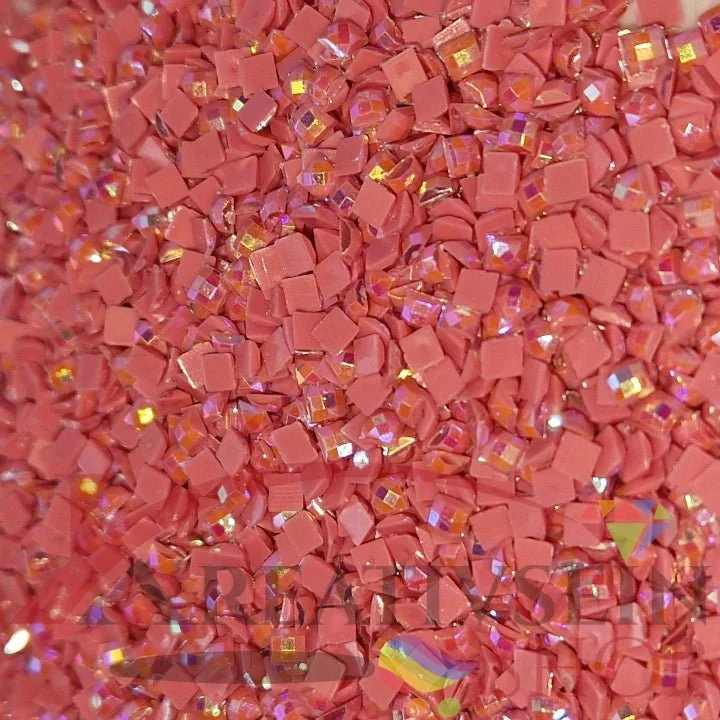DMC 603 Cranberry - eckige Steine - Aurora Borealis (AB) - Diamond Painting
