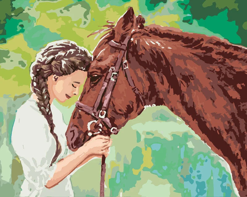 Diamond painting - JUNGES MÄDCHEN MIT PFERD
