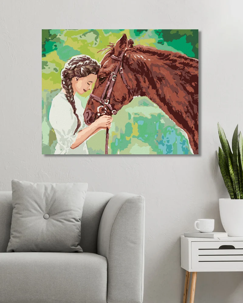 Diamond painting - JUNGES MÄDCHEN MIT PFERD
