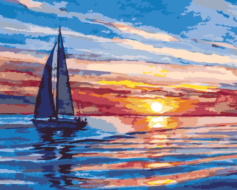 Diamond painting - SONNENUNTERGANG AUF DEM MEER