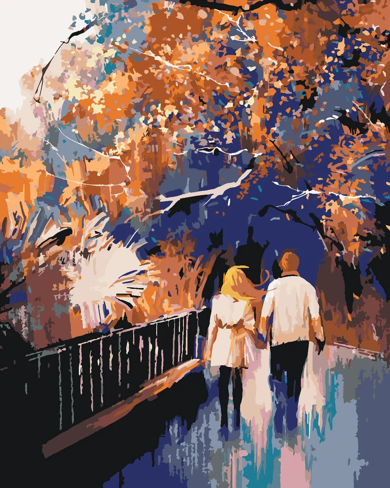 Diamond painting - VERLIEBTES PAAR IM PARK