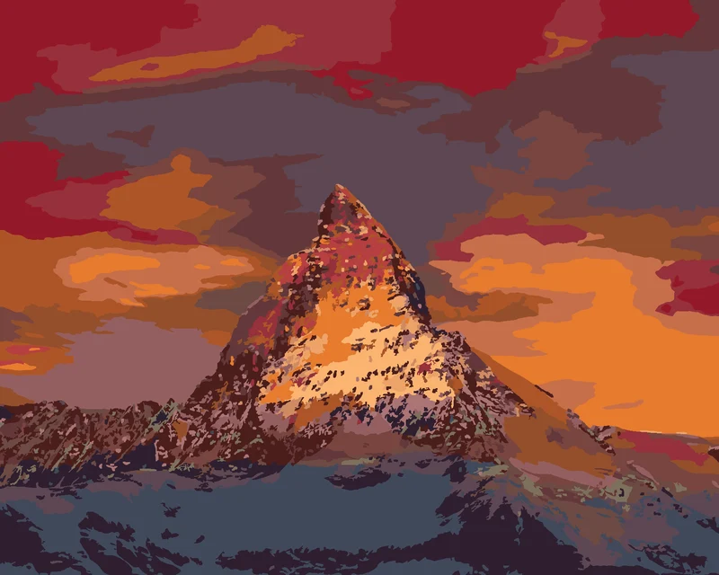 Diamond painting - SONNENUNTERGANG IN DEN BERGEN
