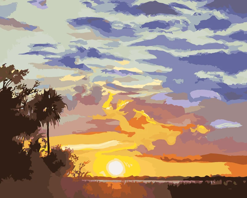 Diamond painting - SONNENUNTERGANG (D. RUSTY RUST)