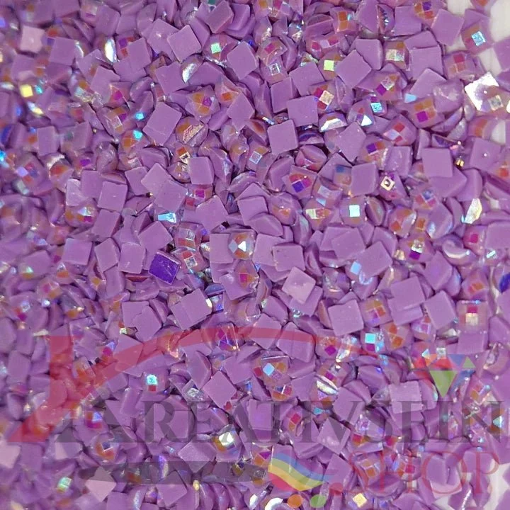 DMC 553 Violet - eckige Steine - Aurora Borealis (AB) - Diamond Painting