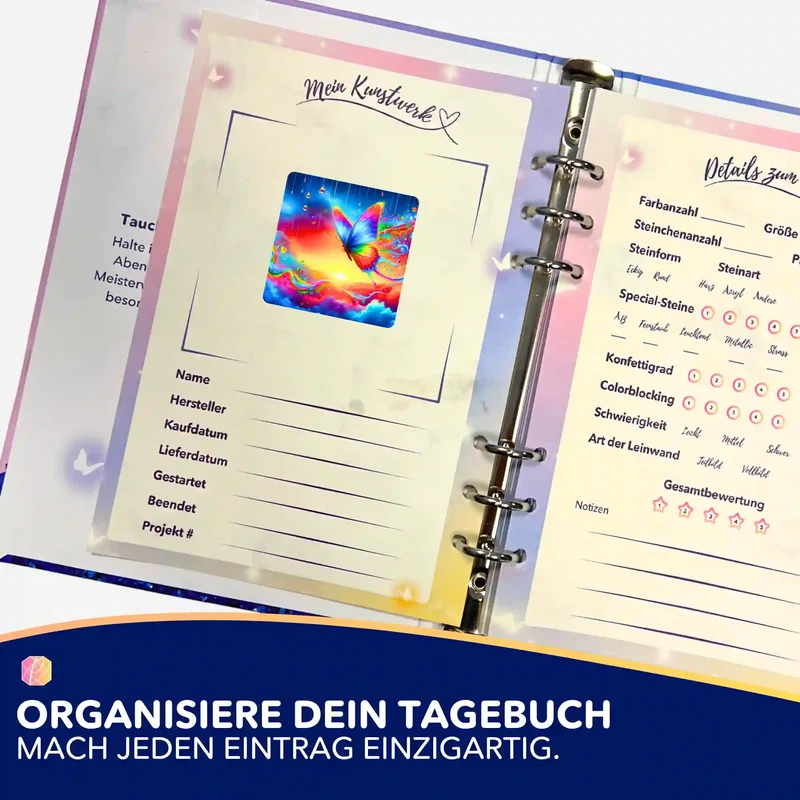 Aufkleber 5er-Set - Schmetterlinge im Regenbogenfluss