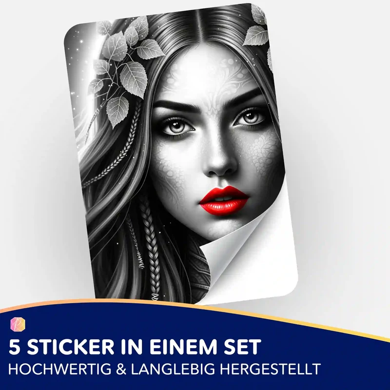 Aufkleber 5er-Set - Red Lips