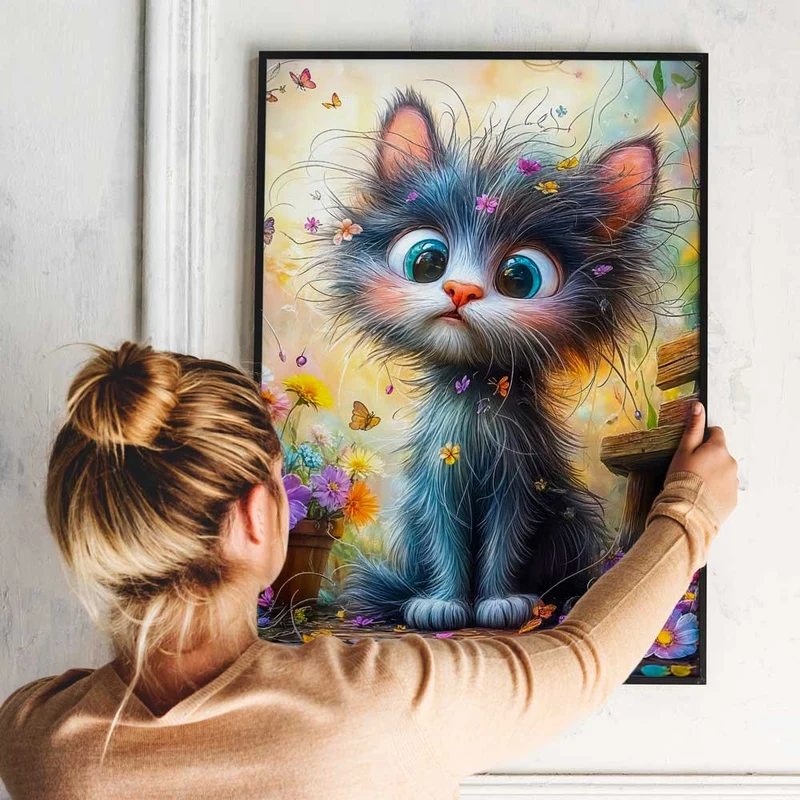 5D Diamond Painting – Blütenzauber-Kätzchen