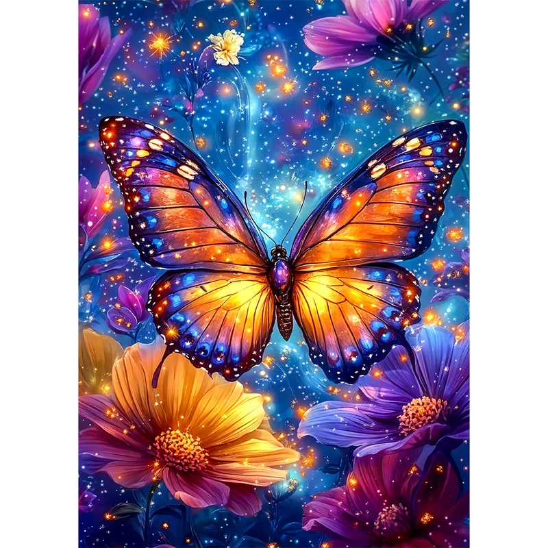 5D Diamond Painting – Schmetterlingszauber im Blütenmeer