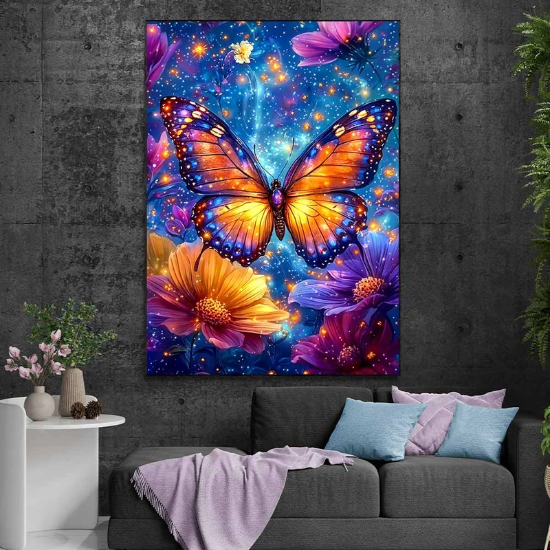 5D Diamond Painting – Schmetterlingszauber im Blütenmeer