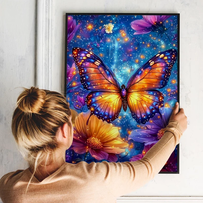 5D Diamond Painting – Schmetterlingszauber im Blütenmeer