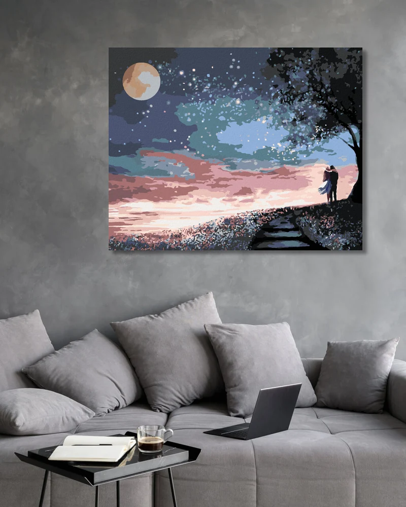 Diamond painting - LIEBHABER UNTER DEN STERNEN DES MONDES