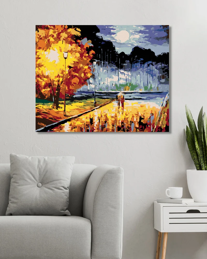 Diamond painting - LIEBENDE BEI EINEM ABENDSPAZIERGANG