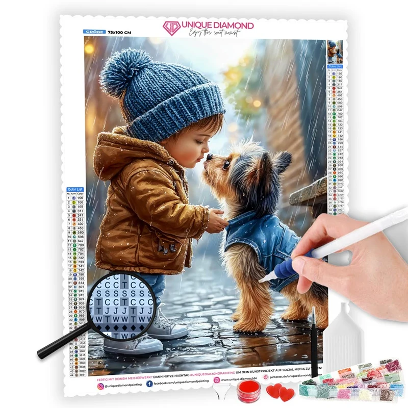 5D Diamond Painting – Freundschaft im Regen