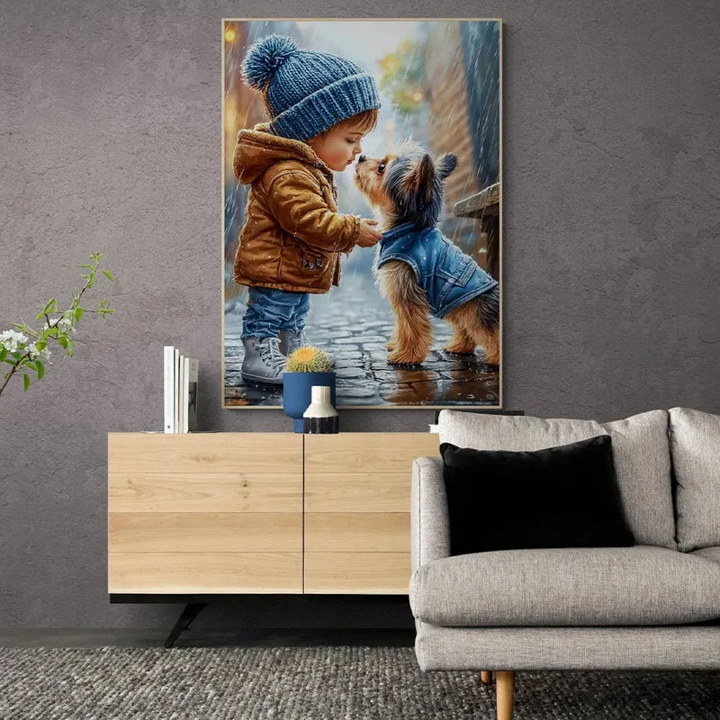 5D Diamond Painting – Freundschaft im Regen