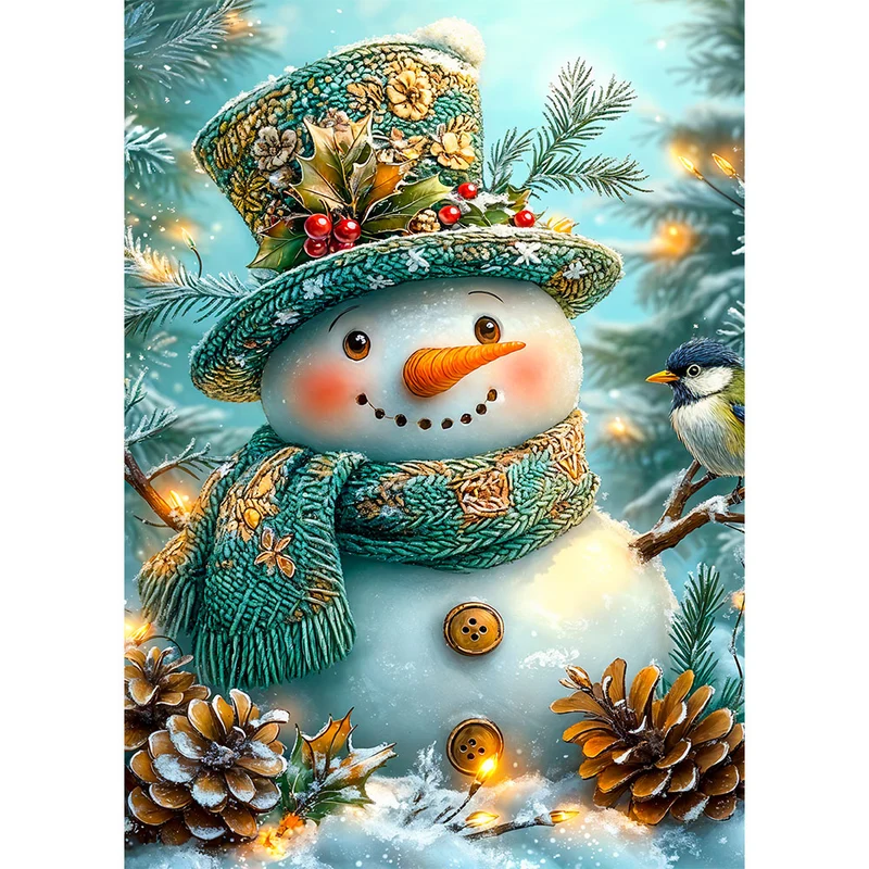5D Diamond Painting – Winterzauber-Schneemann