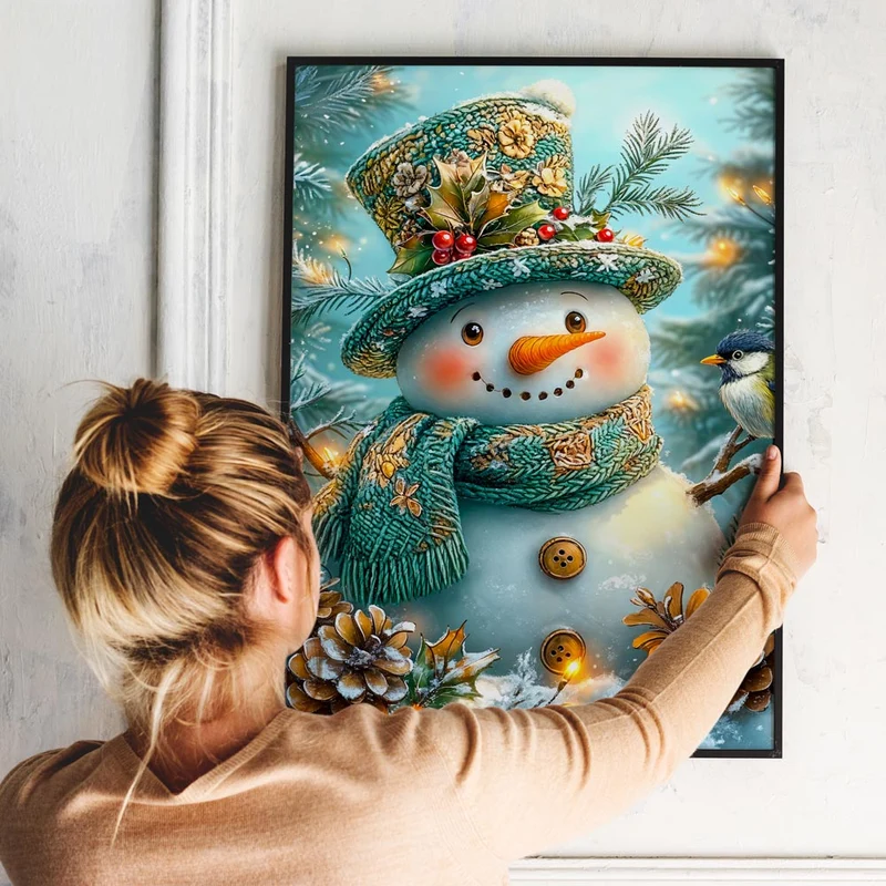 5D Diamond Painting – Winterzauber-Schneemann