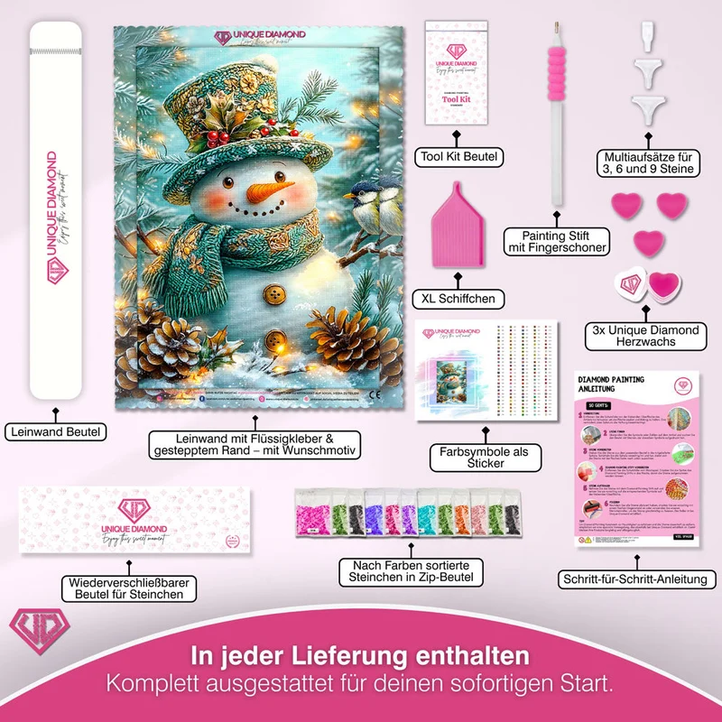 5D Diamond Painting – Winterzauber-Schneemann