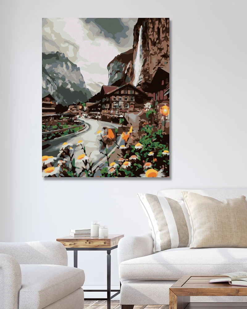 Diamond painting - EINE STADT IN DEN ALPEN