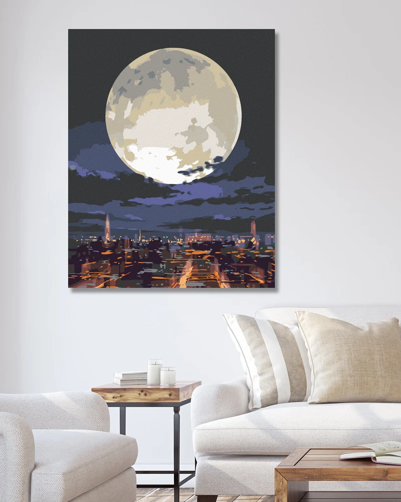 Diamond painting - MONDLICHT ÜBER DER NÄCHTLICHEN STADT