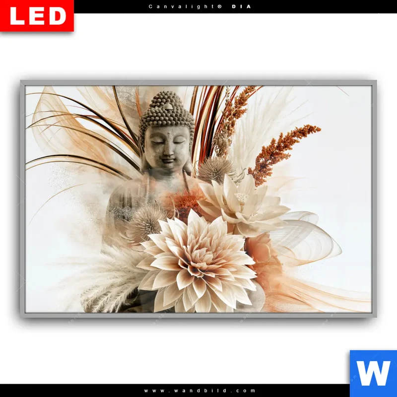 Leuchtbild Acrylglas Canvalight® DIA | Buddha – Harmonie der Natur | Querformat