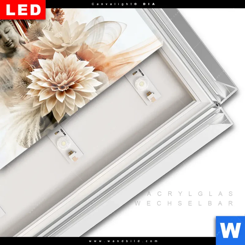 Leuchtbild Acrylglas Canvalight® DIA | Buddha – Harmonie der Natur | Querformat