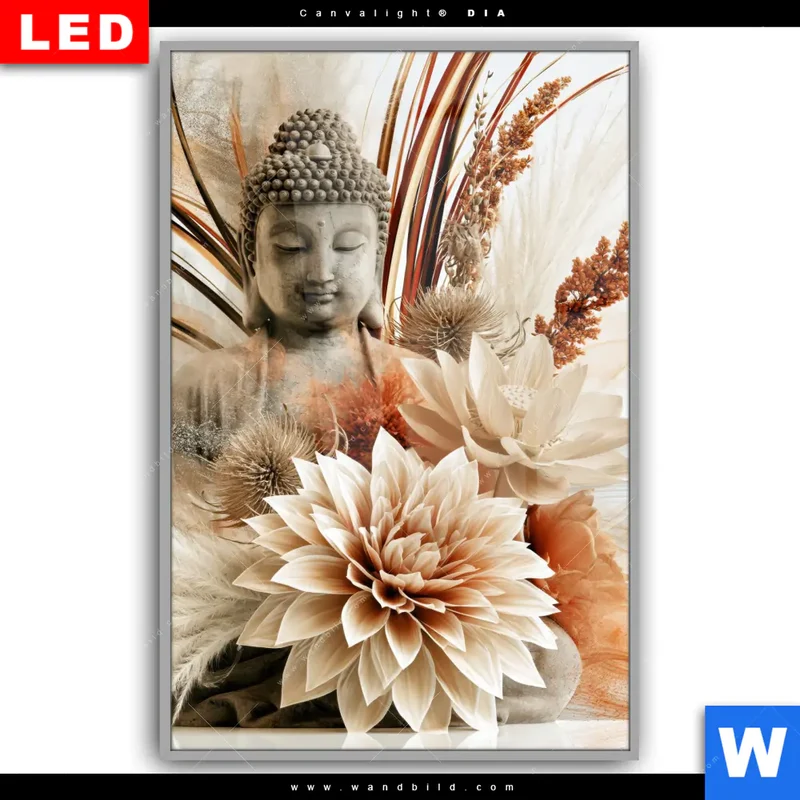 Leuchtbild Acrylglas Canvalight® DIA | Buddha – Harmonie der Natur | Hochformat