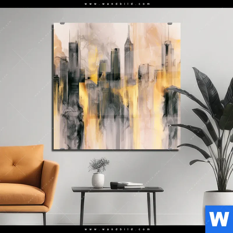 Acrylglasbild | Metropole im Morgenlicht | Quadrat