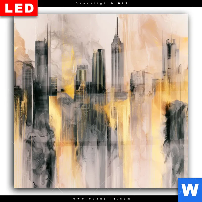 Wechselmotiv Acrylglas Canvalight® DIA | Metropole im Morgenlicht | Quadrat