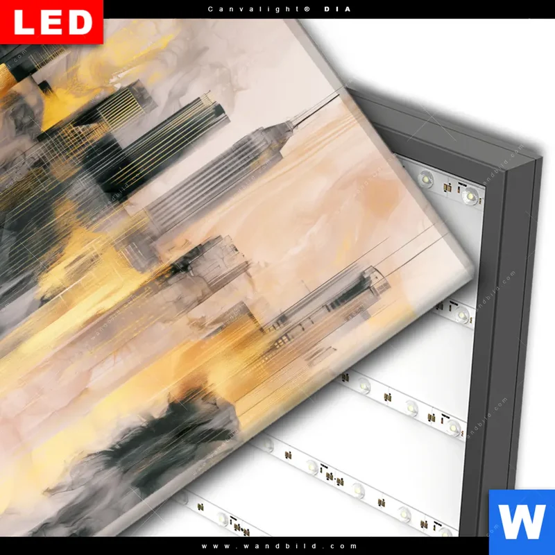 Wechselmotiv Acrylglas Canvalight® DIA | Metropole im Morgenlicht | Quadrat