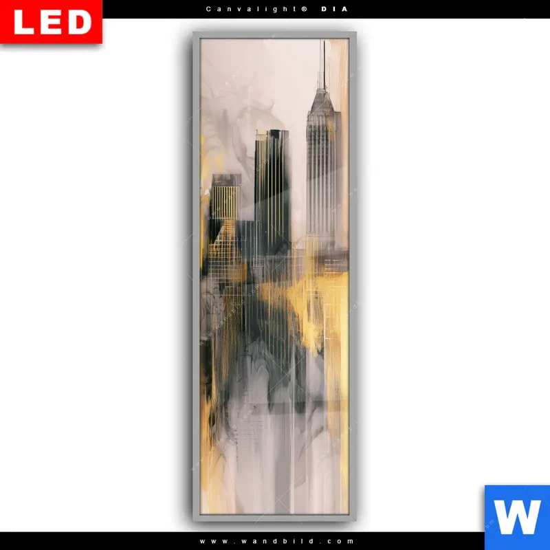 Leuchtbild Acrylglas Canvalight® DIA | Metropole im Morgenlicht | Schmal