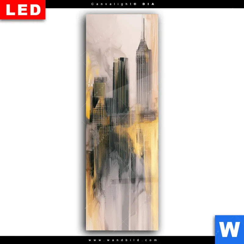 Wechselmotiv Acrylglas Canvalight® DIA | Metropole im Morgenlicht | Schmal