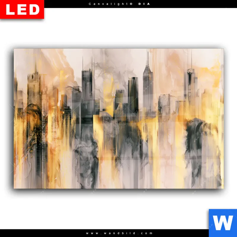 Wechselmotiv Acrylglas Canvalight® DIA | Metropole im Morgenlicht | Querformat