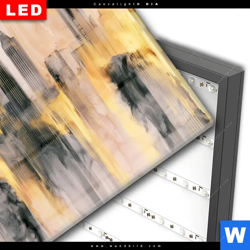 Wechselmotiv Acrylglas Canvalight® DIA | Metropole im Morgenlicht | Querformat