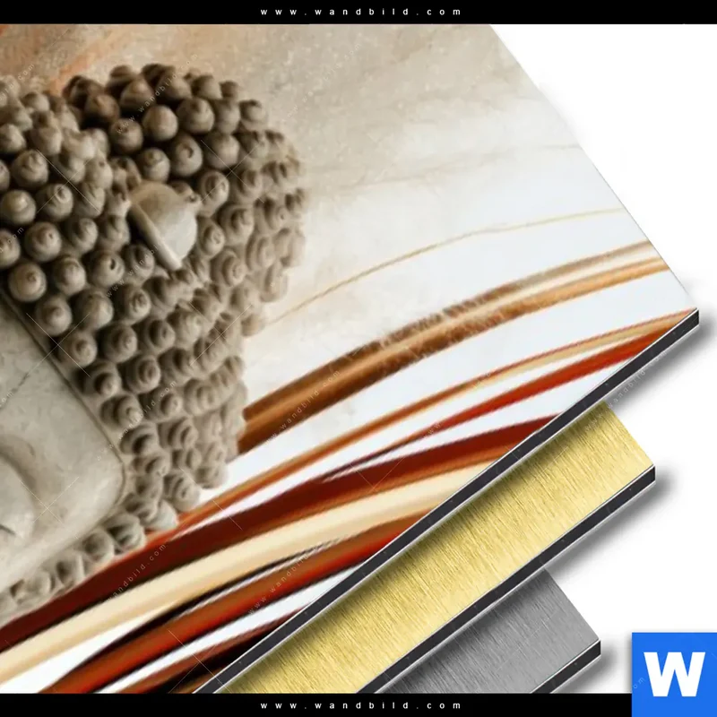 Aluminiumbild gebürstet | Buddha – Harmonie der Natur | Schmal
