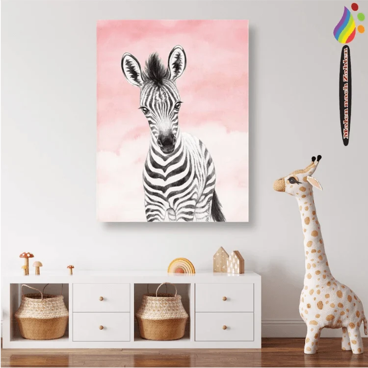 Zebra Motiv Kinderzimmer - Malen nach Zahlen