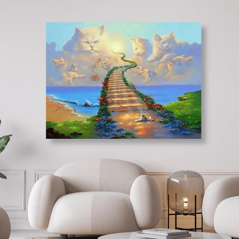 Treppe zum Katzenhimmel - 5D DIY Diamond Painting