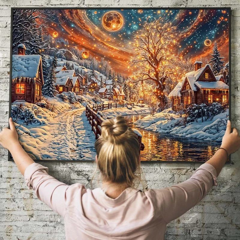 5D Diamond Painting – Winterliche Abendruhe