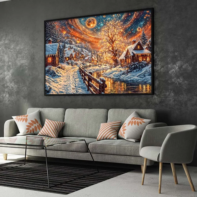 5D Diamond Painting – Winterliche Abendruhe