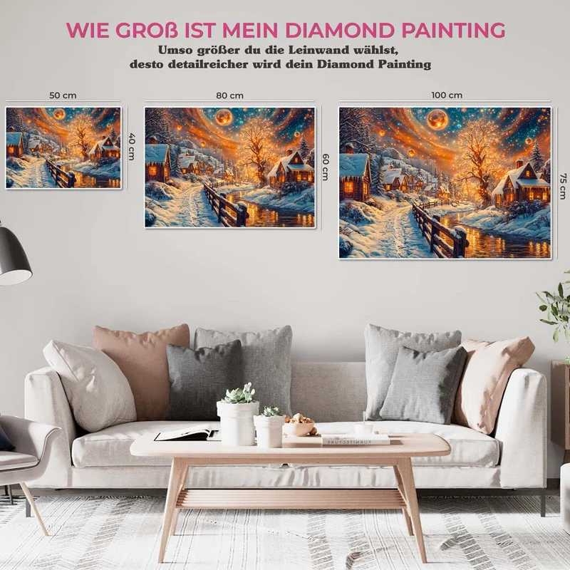 5D Diamond Painting – Winterliche Abendruhe