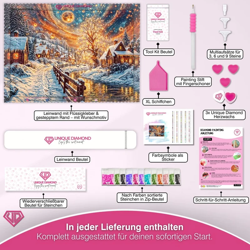 5D Diamond Painting – Winterliche Abendruhe