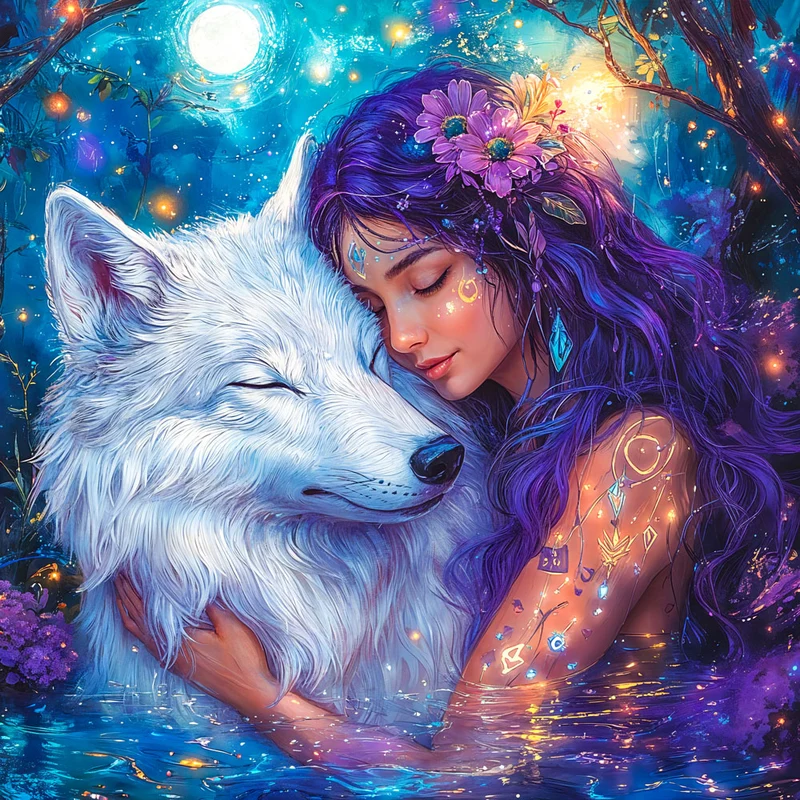 5D Diamond Painting – Mondlicht Freunde
