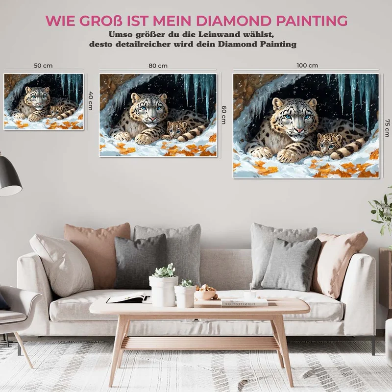 5D Diamond Painting – Schneeleoparden