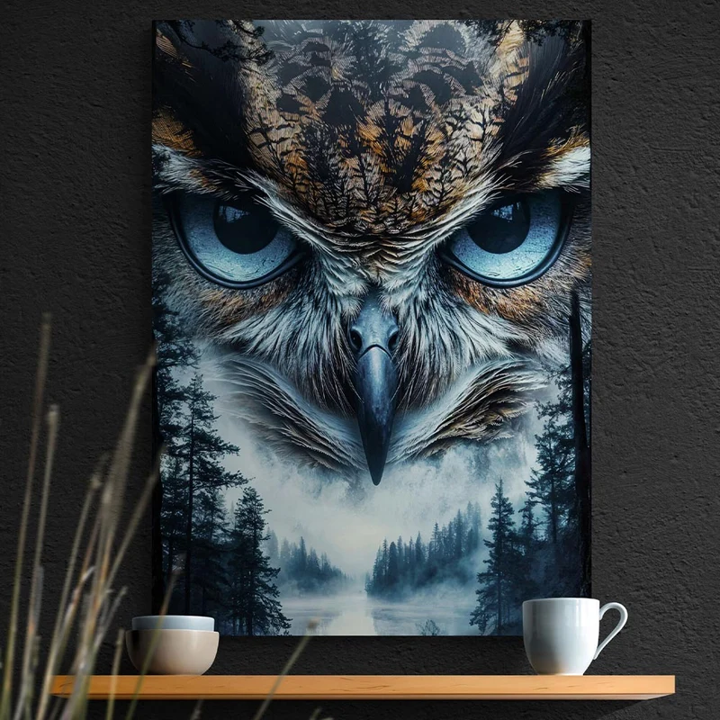 5D Diamond Painting – Mystische Eule im Nebelwald